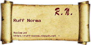 Ruff Norma névjegykártya
